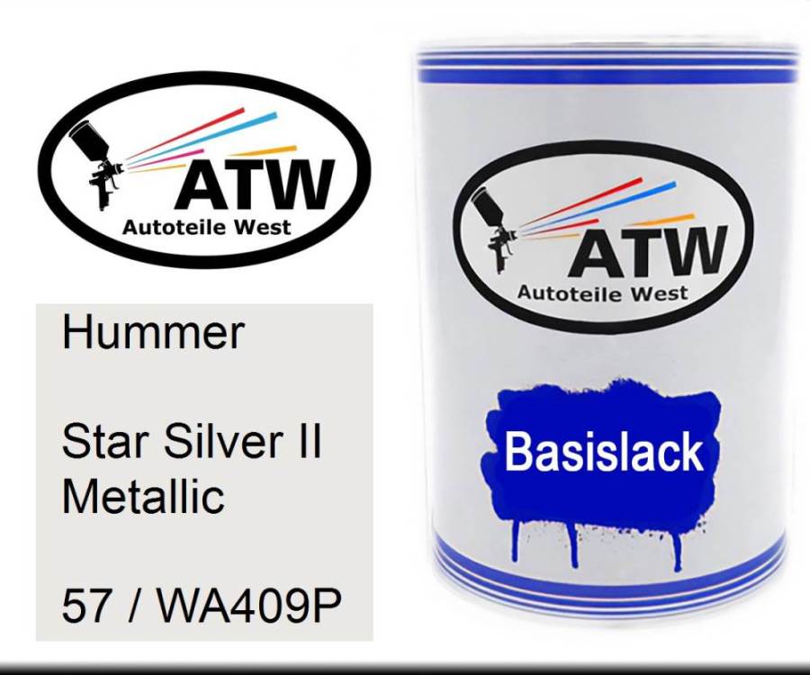 Hummer, Star Silver II Metallic, 57 / WA409P: 500ml Lackdose, von ATW Autoteile West.